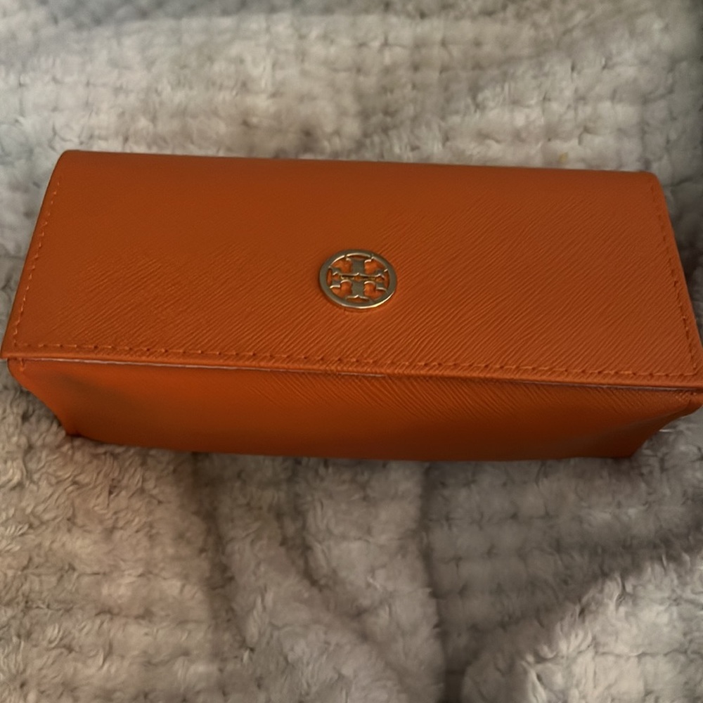 Tory Burch salmon color sunglasses case